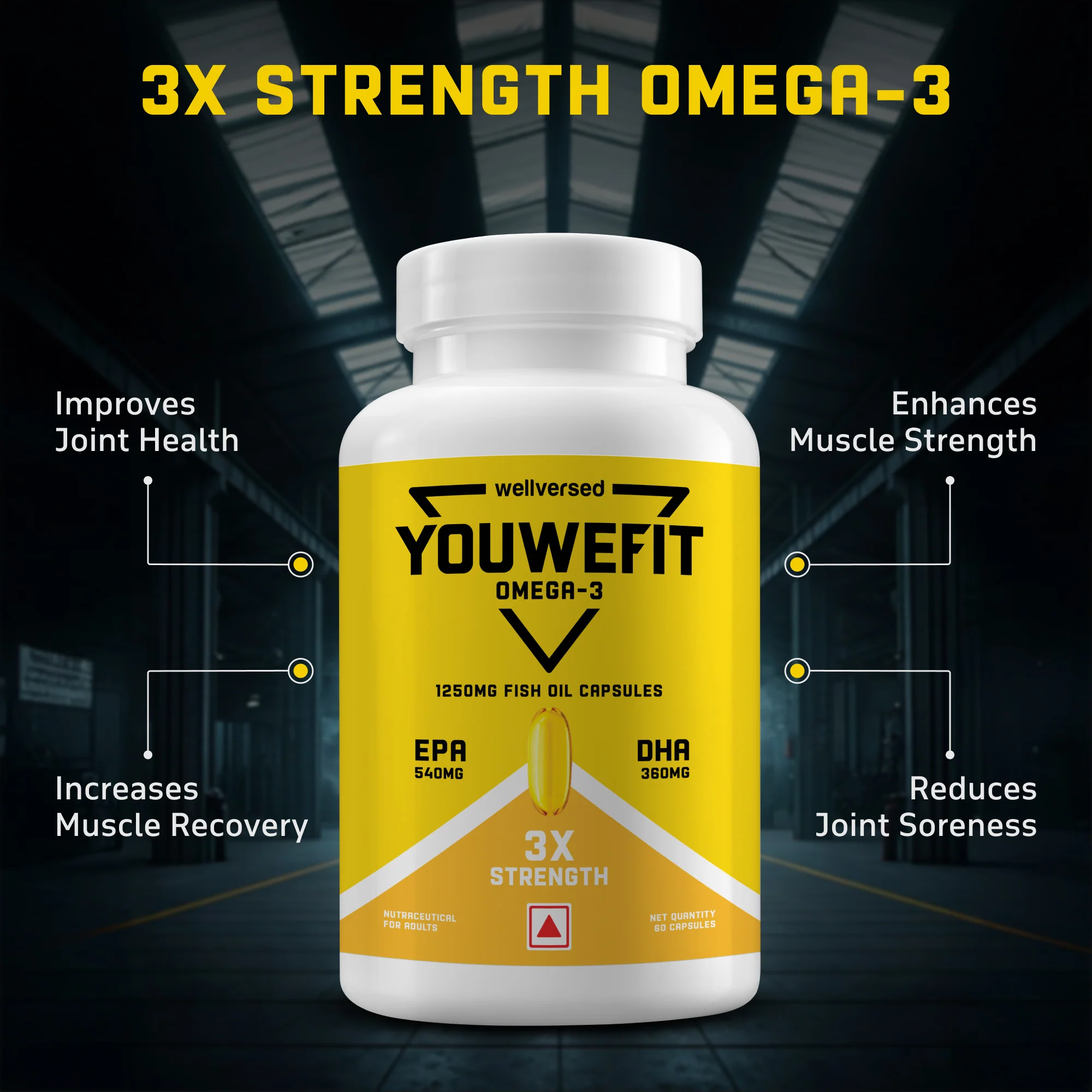 Dynamite Pre-workout (15 Servings, Valencia Orange) + YouWeFit Triple Strength Fish Oil (60 Capsules) - Image 4